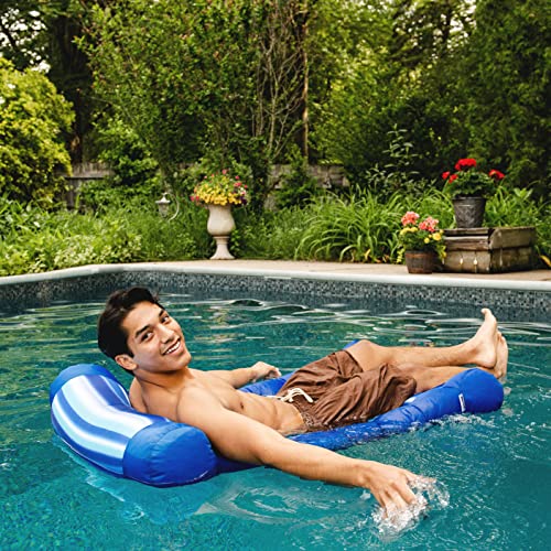 Big Joe Kona Hammock No Inflation Needed Pool Lounger with Headrest, Quick Draining Fabric, 4 feet Big