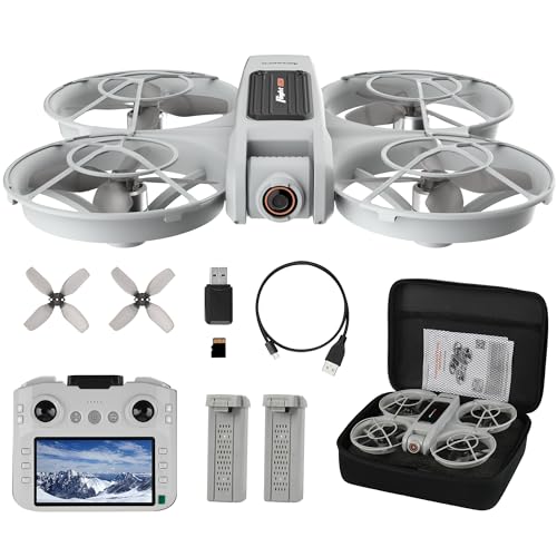 Drones for Adults with Camera 2K, Upgraded 4.5inch LCD RC Screen Remote Control, Brushless Motor Smart FPV Quadcopter for Kids Beginners, Auto Hovering, 3D Flips, Headless Mode, Follow Me, 2 Batteries, 30 Mins Flight Time, Great Gift Toy for Boys and