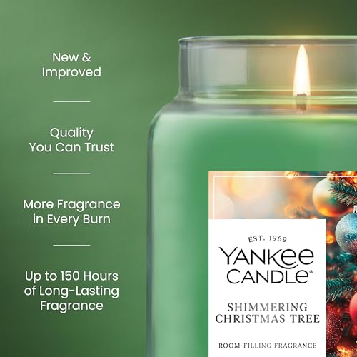 Yankee Candle Balsam & Cedar, Holiday Scented Candle, 22oz Large Jar with up to 150 Hour Burn Time, Giftable