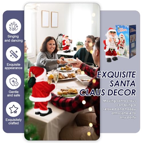 Electric Santa Claus Toy with Shaking Belly and Feet, Singing and Dancing Musical Christmas Doll, Xmas Gift