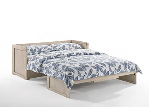 NIGHT & DAY Furniture Murphy Cube Cabinet Bed (White, Queen)