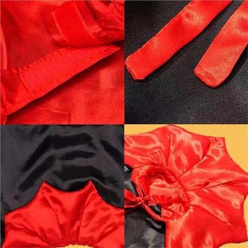 4/8 Pcs Halloween Devil Vampire Cloak Cape Pet Cat Adjustable Cosplay Attire Red Black(8pcs)