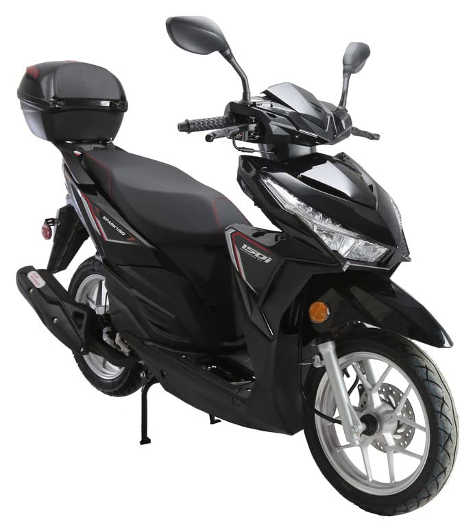 HHH Upgraded 150cc Scooter Vitacci Spark150 Fully Automatic Street Scooter with Gy6 Engine 150cc Motorcycle Moped Gas Street Bike for Adult and Youth (Black)