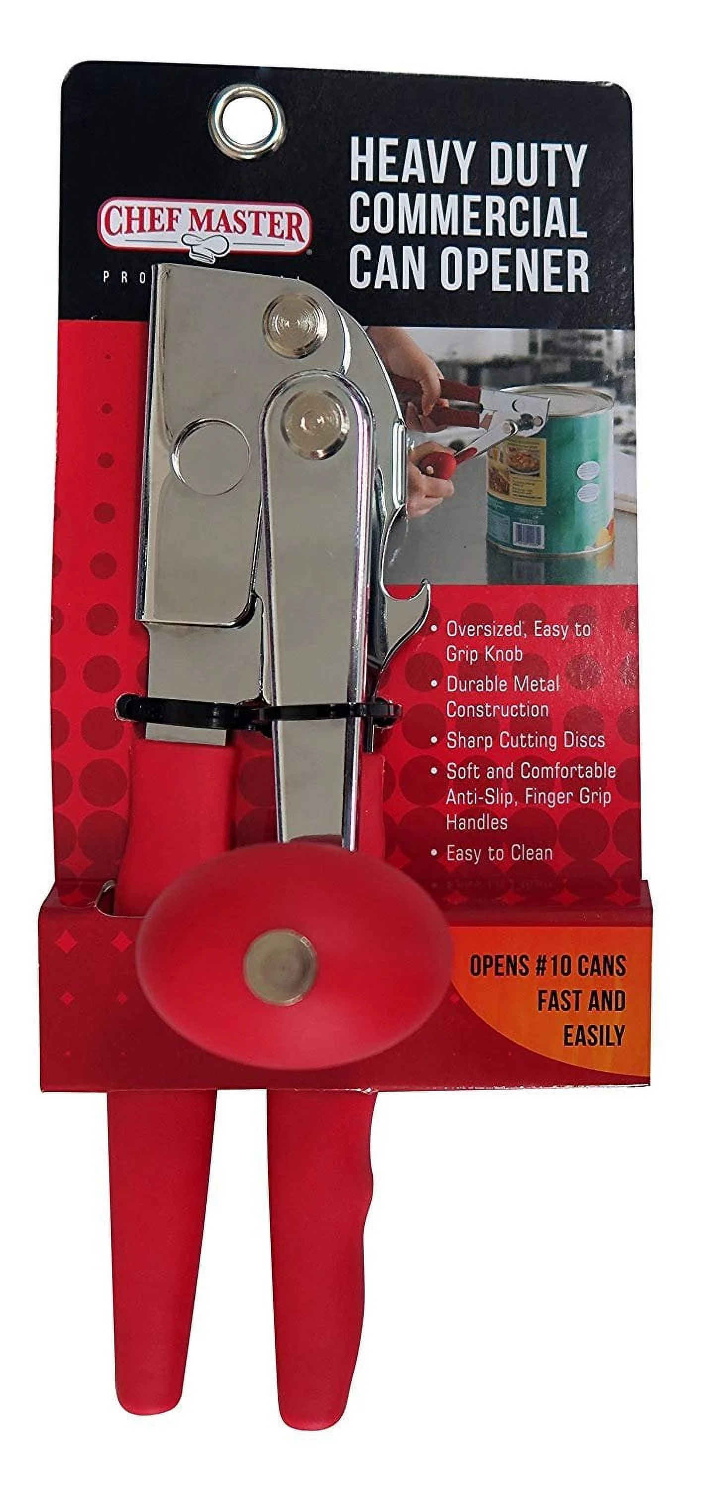Chef Master 90056 Red 10-5/8 Commercial Can Opener