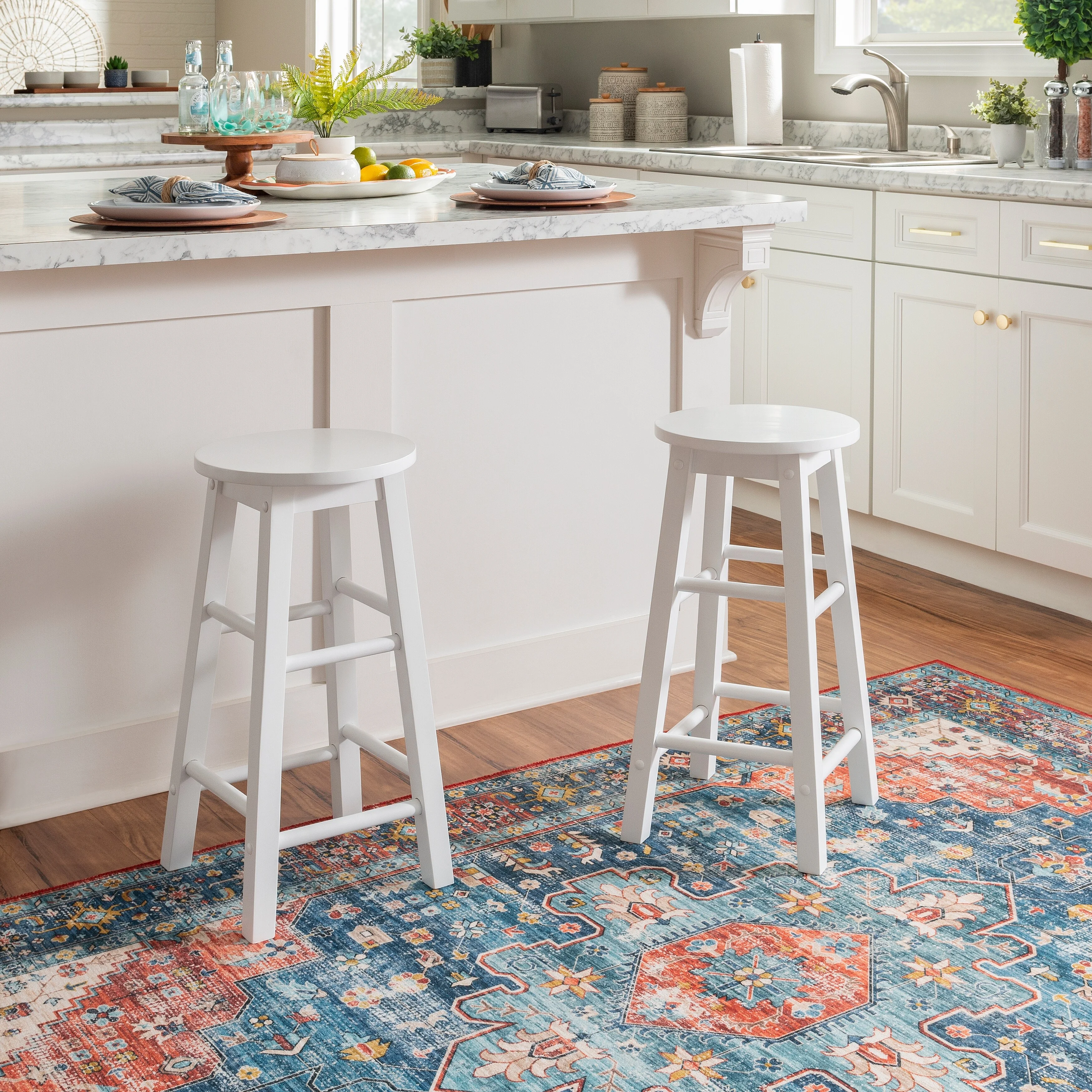 Linon Woodland Way Backless Counter Height Stool White