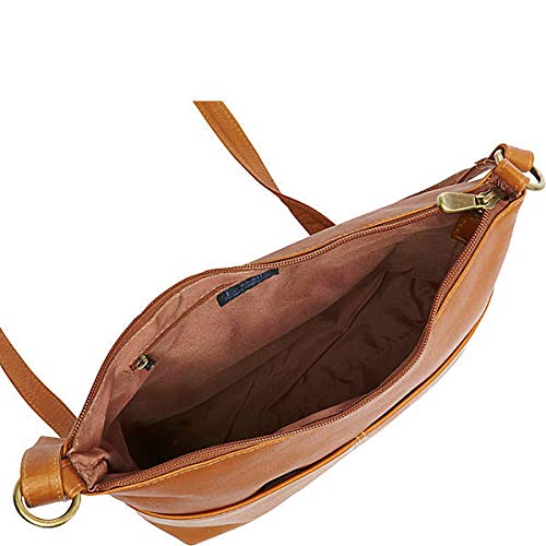 Full-Grain Colombian Leather Carefree Top-Zip Shoulder Bag with Adjustable Strap and Smart Phone Holder