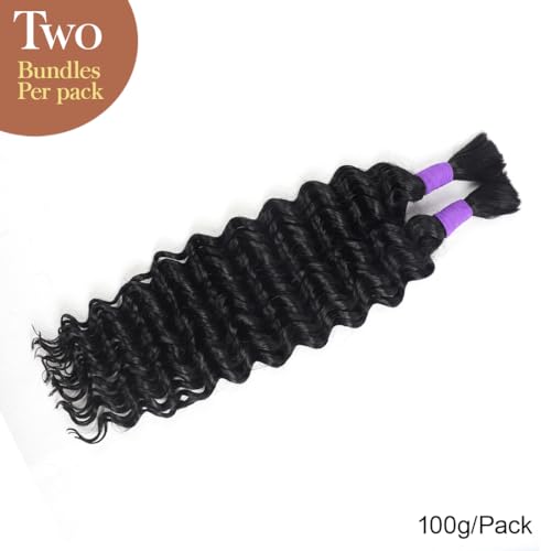 Bulk Human Hair For Braiding 100% Unprocessed Brazilian Virgin Human Hair Extensions 100g (1Pack-2Bundles) Micro Braiding Human Hair No Weft
