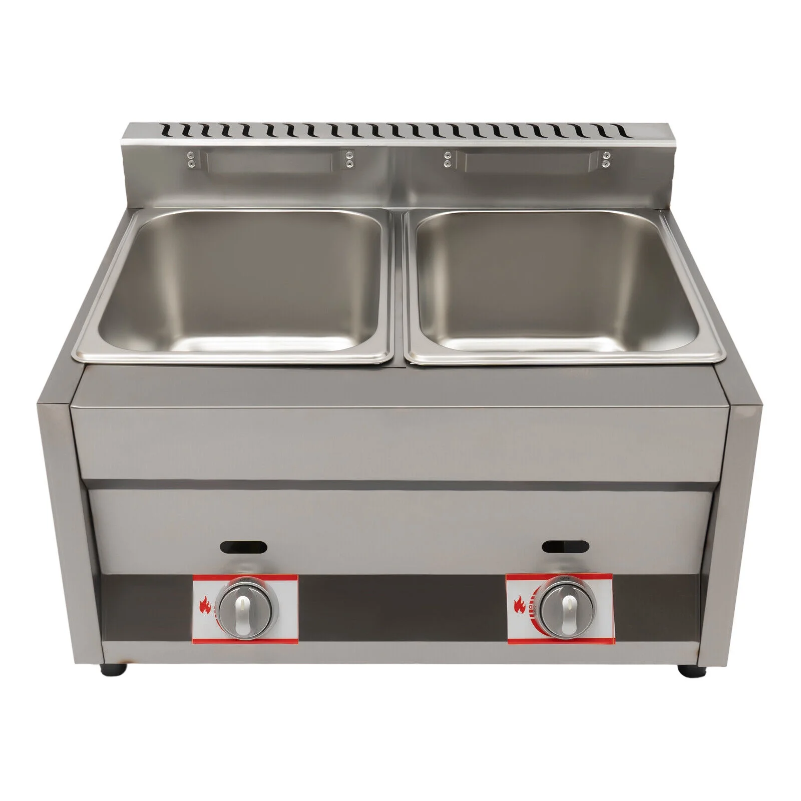 2pan Commercial Gas Fryer Countertop Deep Fryer Propane(LPG) Stainless Steel