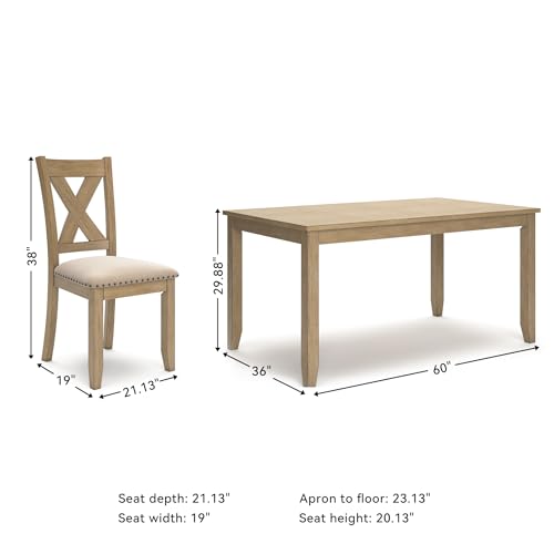 Signature Design by Ashley Caitbrook Rustic 7 Piece Dining Set, Include Table and 6 Chairs, Gray