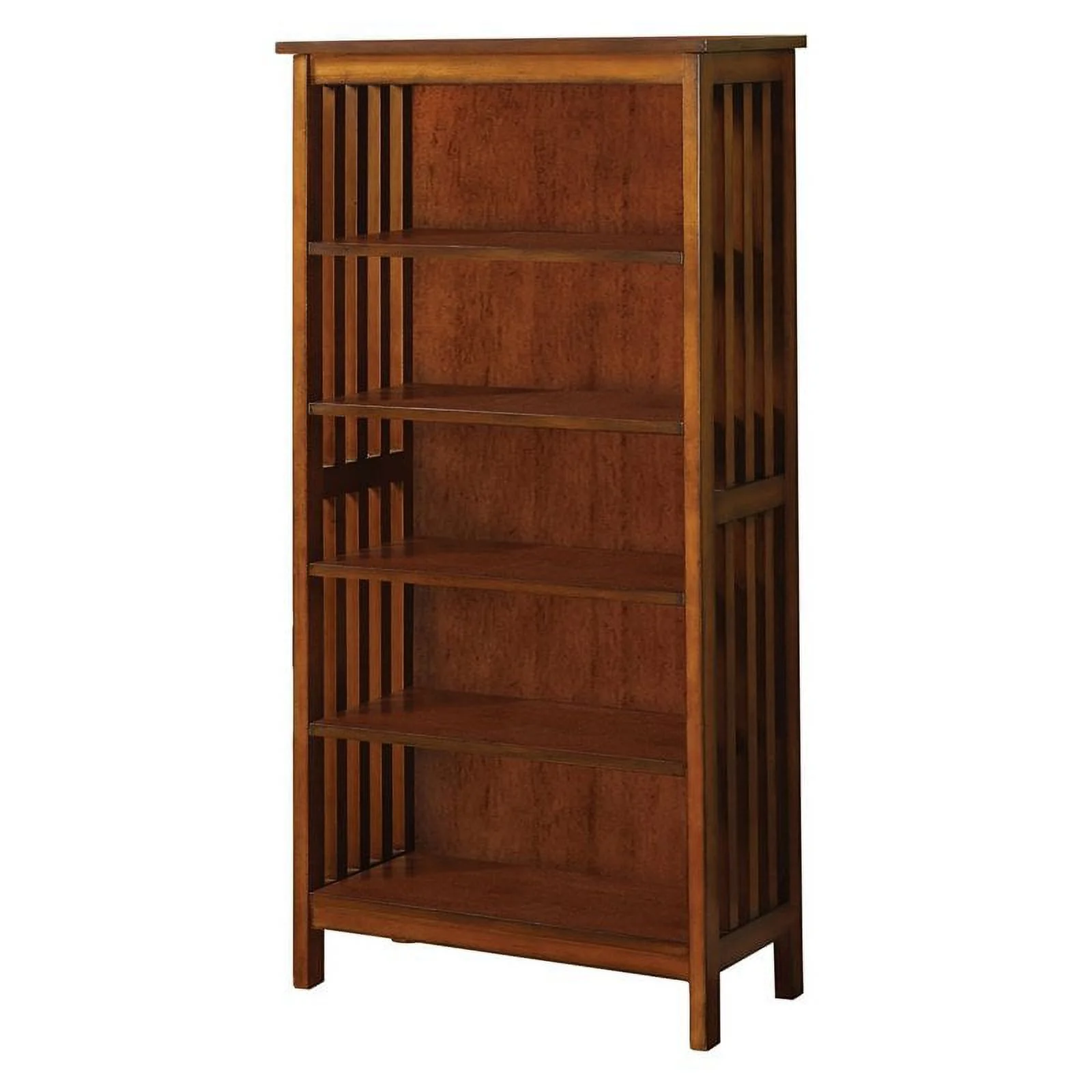 Furniture of America Davis 2-Piece Antique Oak Wood Shelf and End Table Set