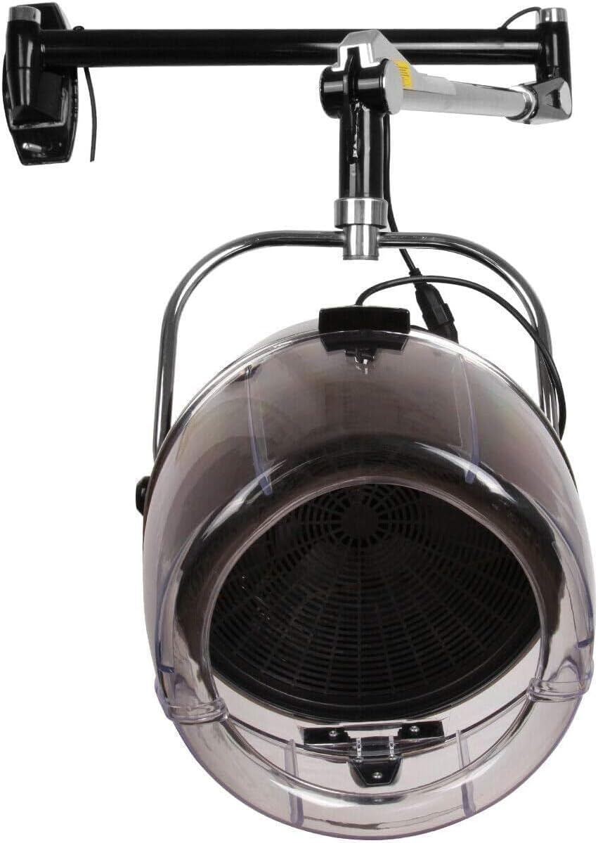 Samger Retractable 900W Wall Mounted Hair Hood Dryer Professional Hair Dryer with Flexible Swivel Arm Built-in 60min Timer Adjustable Temperature 70℃ Beauty Barber Spa Equipment Fits Concrete Wall