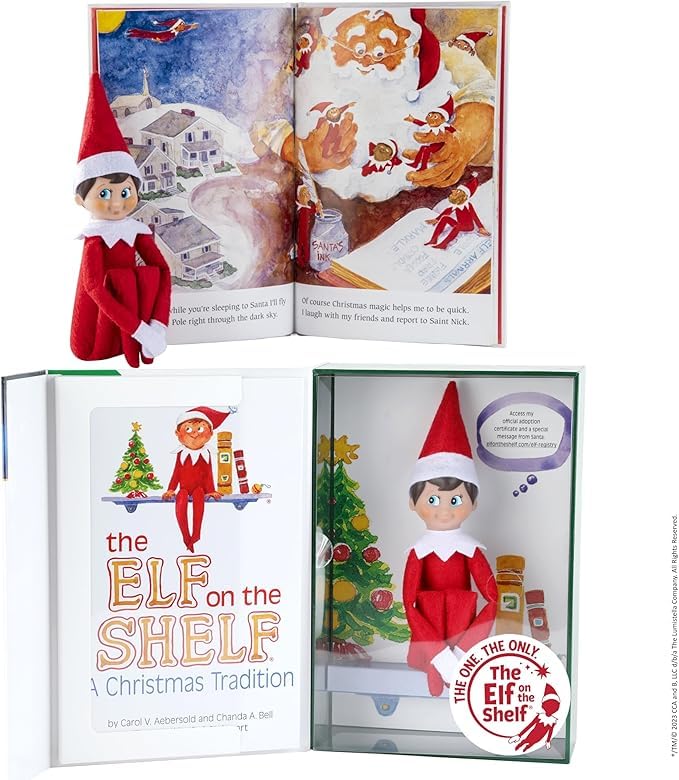 The The Elf on The Shelf UNA TradiciÃn NavideÃa Spanish Language Book & Blue-Eyed Boy Scout Elf