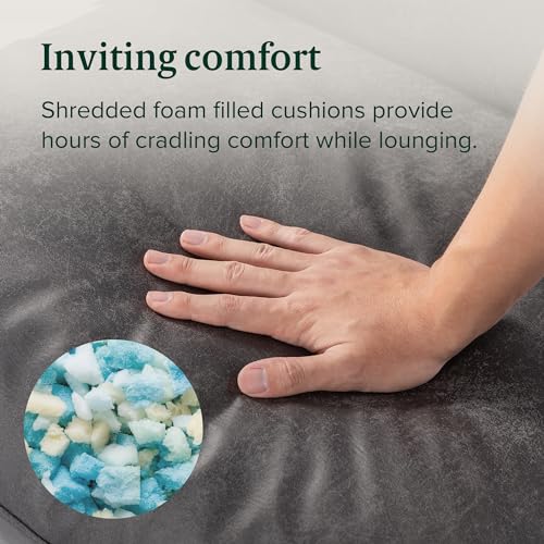 ZINUS Aidan Sling Accent Chair, Metal Framed Armchair with Shredded Foam Cushioning, Black