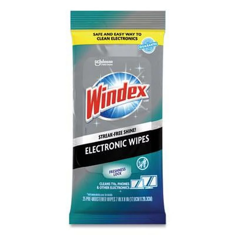 Windex Electronics Cleaner, 25 Wipes, 12 Packs Per Carton (319248)