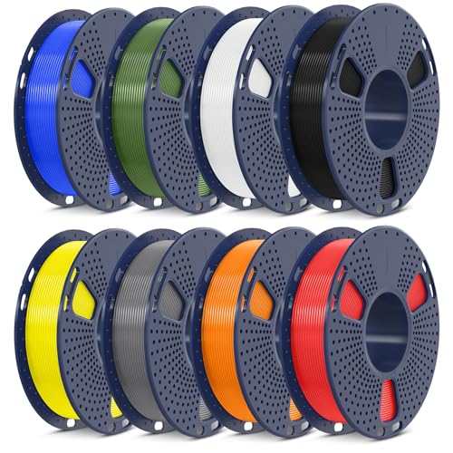 SUNLU PLA+2.0 3D Printer Filament Bundle, 4KG Upgrade PLA+ Filament 1.75mm, Tougher and Stronger, Dimensional Accuracy +/-0.02mm, 1KG per Spool, 4 Packs, Black