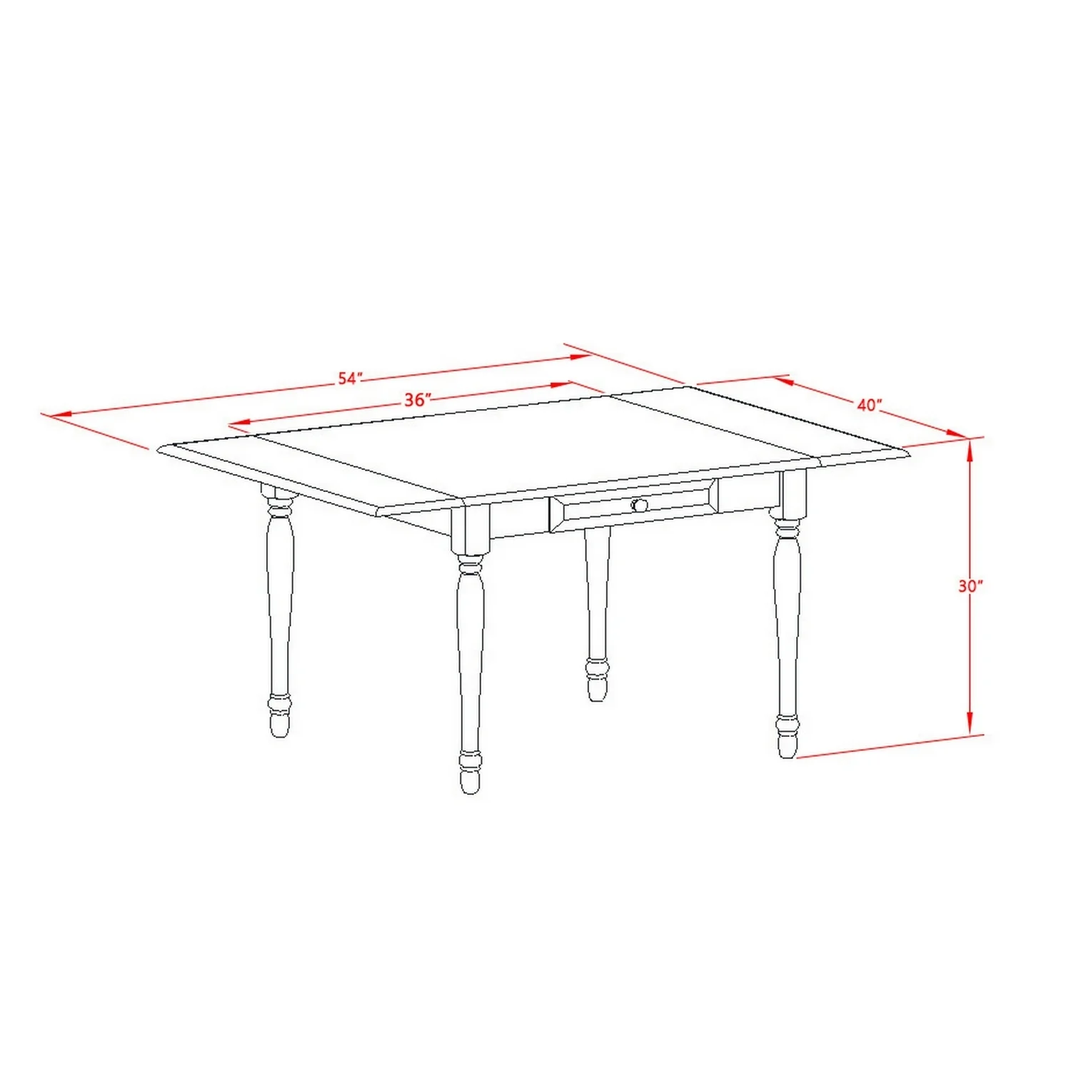East West Furniture MZVA5-OAK-W 5 Pieces Wooden Dining Table set - Strong Drop Leaf Solid Wood Table and 4 Wooden Seat Dining Room Chairs, Oak Finish