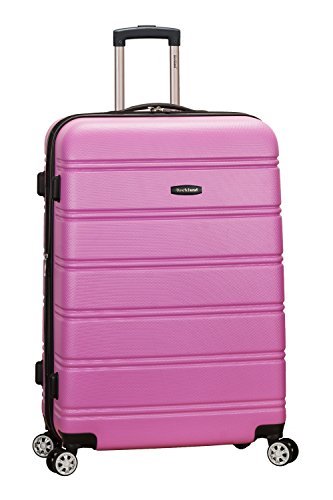 Rockland Melbourne Hardside Expandable Luggage with Spinner Wheels, Blue, Checked Large 28