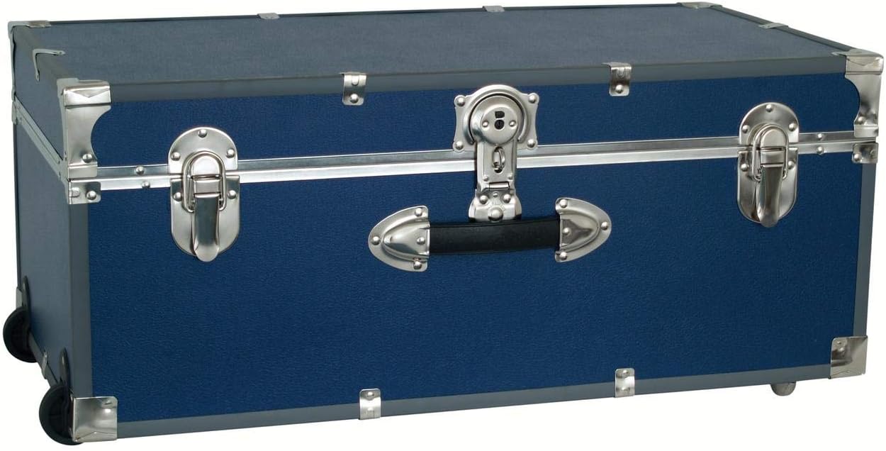 Seward Trunk 30-inch Footlocker Trunk with Wheels Blue