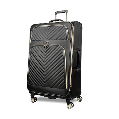 Kenneth Cole REACTION Chelsea Chevron Quilted Luggage, Black, 24-Inch Checked