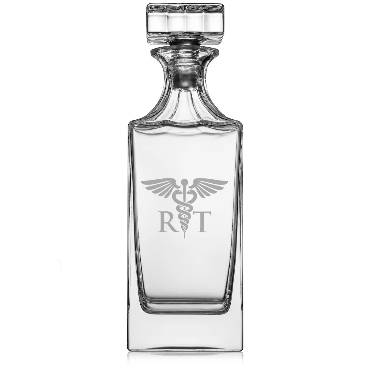 30 oz Glass Whiskey Decanter with Glass Stopper Gift RT Respiratory Therapist