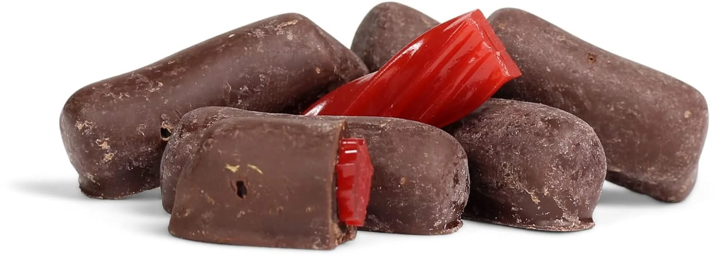 Chocolate Covered Strawberry Licorice Bits By Its Delish, 5 Lbs Bag Bulk | Strawberry Licorice Bites Coated In Dark Chocolate Candy | Vegan, Non-Dairy, Kosher Parve
