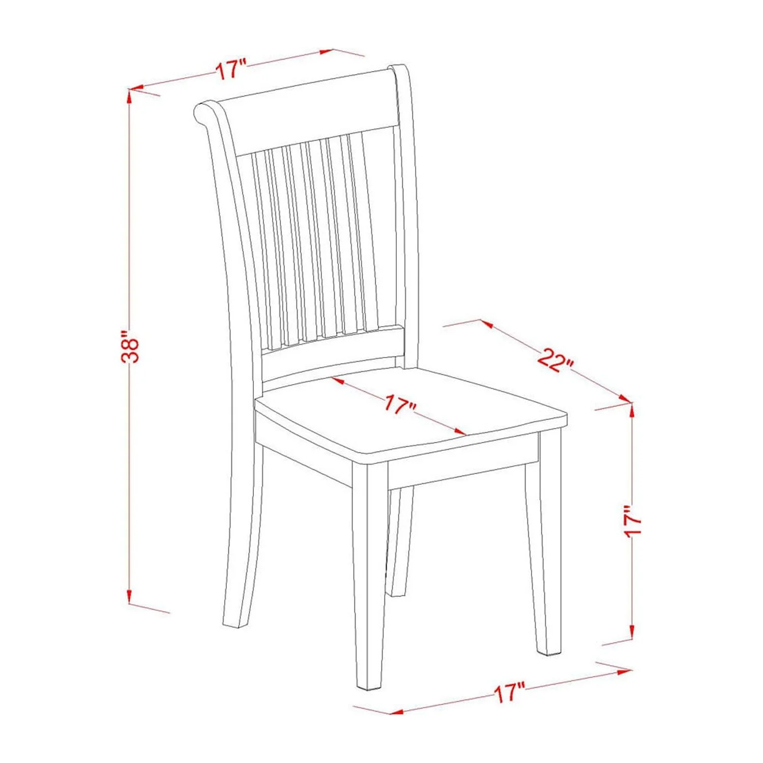 HomeStock Coastal Cool 5Pc Modern Dining Table Set Contains A Dining Room Table And 4 Dinette Chairs With Solid Wood Seat And Slat Back, Oak Finish