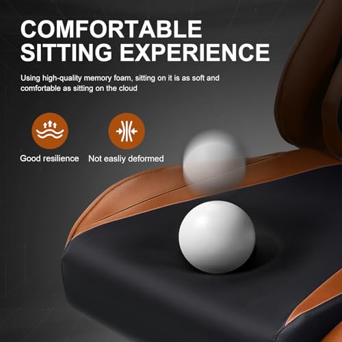 GTRACING Gaming Chair with Footrest, Ergonomic Computer Game Desk Chair, Recline Gaming Chair Seat Height Adjustment, Swivel Rocker with Headrest and Lumbar (Blue)