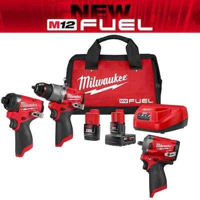 Milwaukee M12 FUEL 12-Volt Brushless Cordless Hammer Drill and Impact Driver Combo Kit