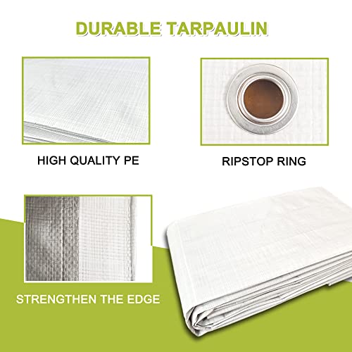 Outdoor Metal Chicken Coop Cover with 44 pcs Ball bungees Cords, for Large Walk-in Chicken Run Pen, Waterproof Cover, Fence Chicken Cages Cover, 11.38’Lx6.33’W (Only Cover,Frame not Include) 2 Pack.