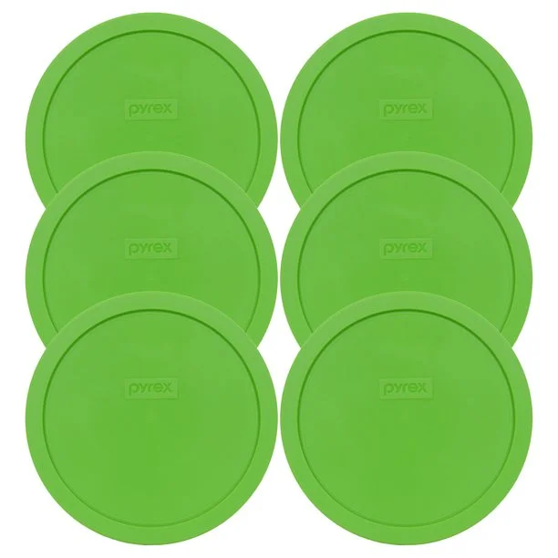 Pyrex Replacement Lid 7402-PC Green Round Cover (6-Pack) for Pyrex 7402 7-Cup Bowl (Sold Separately)