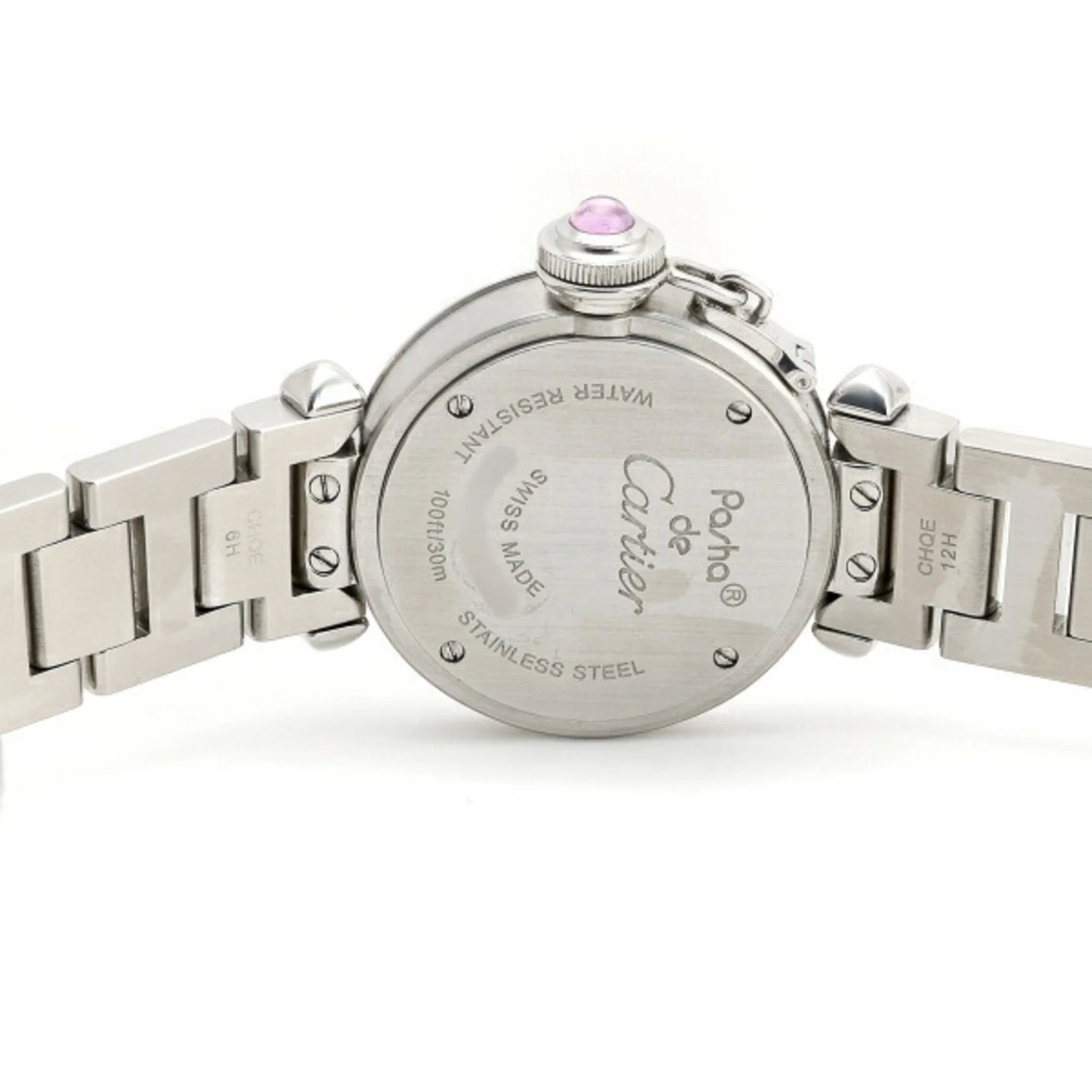 Pre-Owned Cartier Pasha Miss W3140008 Pink Dial Watch Ladies (Good)