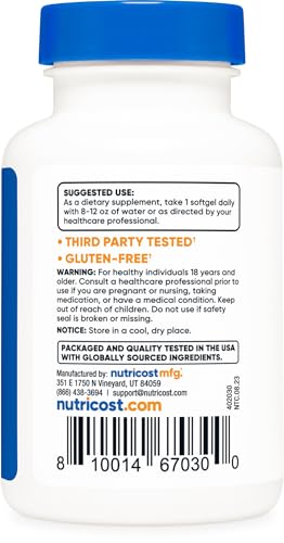 Nutricost Zeaxanthin with Lutein 20mg, 120 Softgels - Potent, Non-GMO, Gluten Free