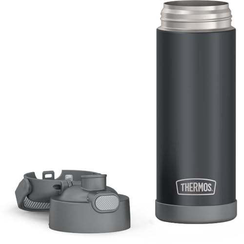 THERMOS FUNTAINER 16 Ounce Stainless Steel Vacuum Insulated Bottle with Wide Spout Lid, Apricot