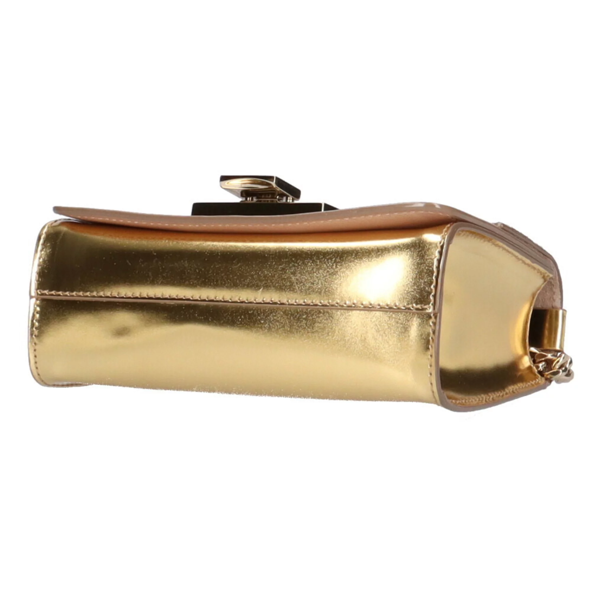 Pre-Owned Jimmy Choo JIMMY CHOO soft level shoulder bag leather gold ladies (Fair)