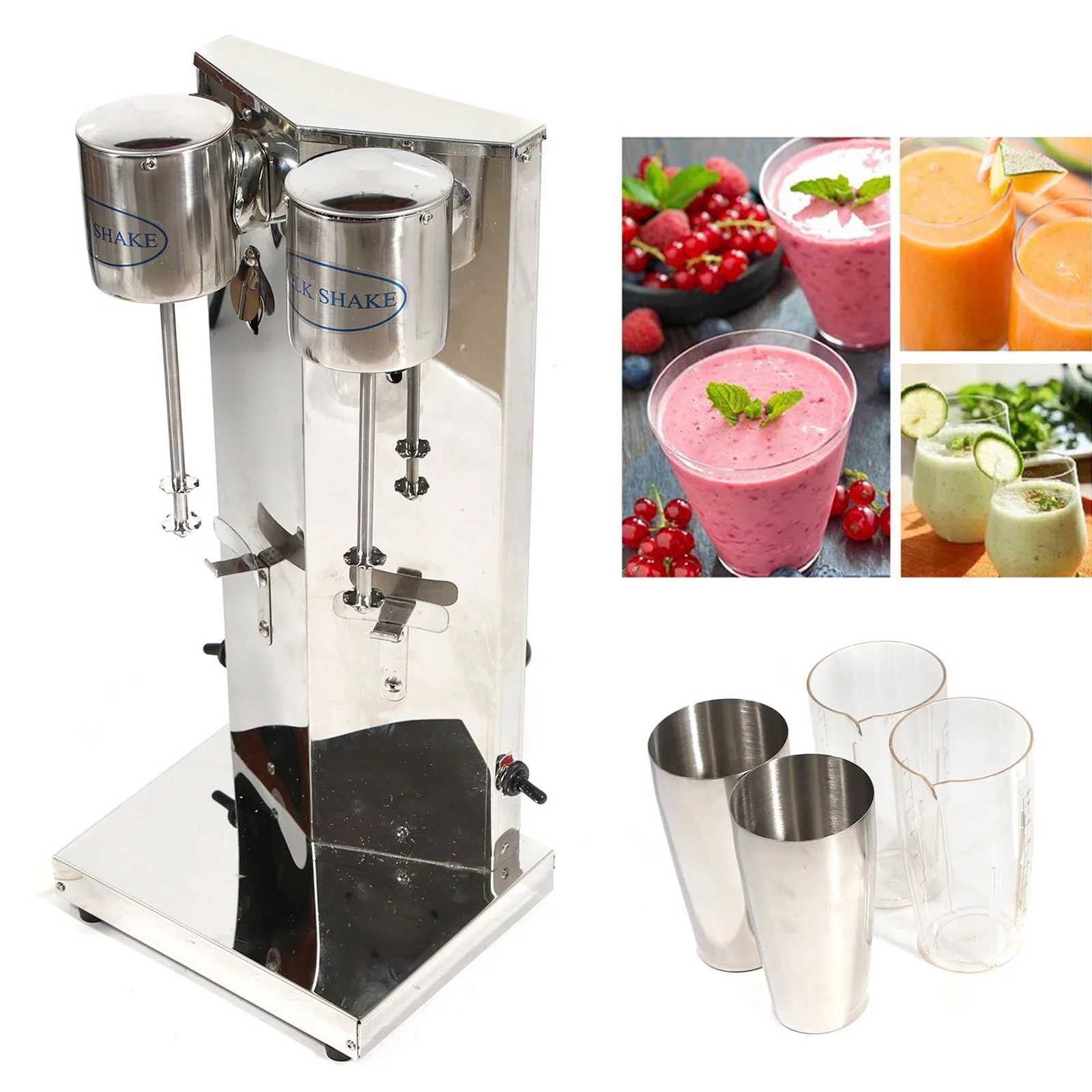 Wuzstar Electric Milkshake Maker Commercial Milk Shaker Machine Smoothie Mixer Stainless Steel 18000RMP