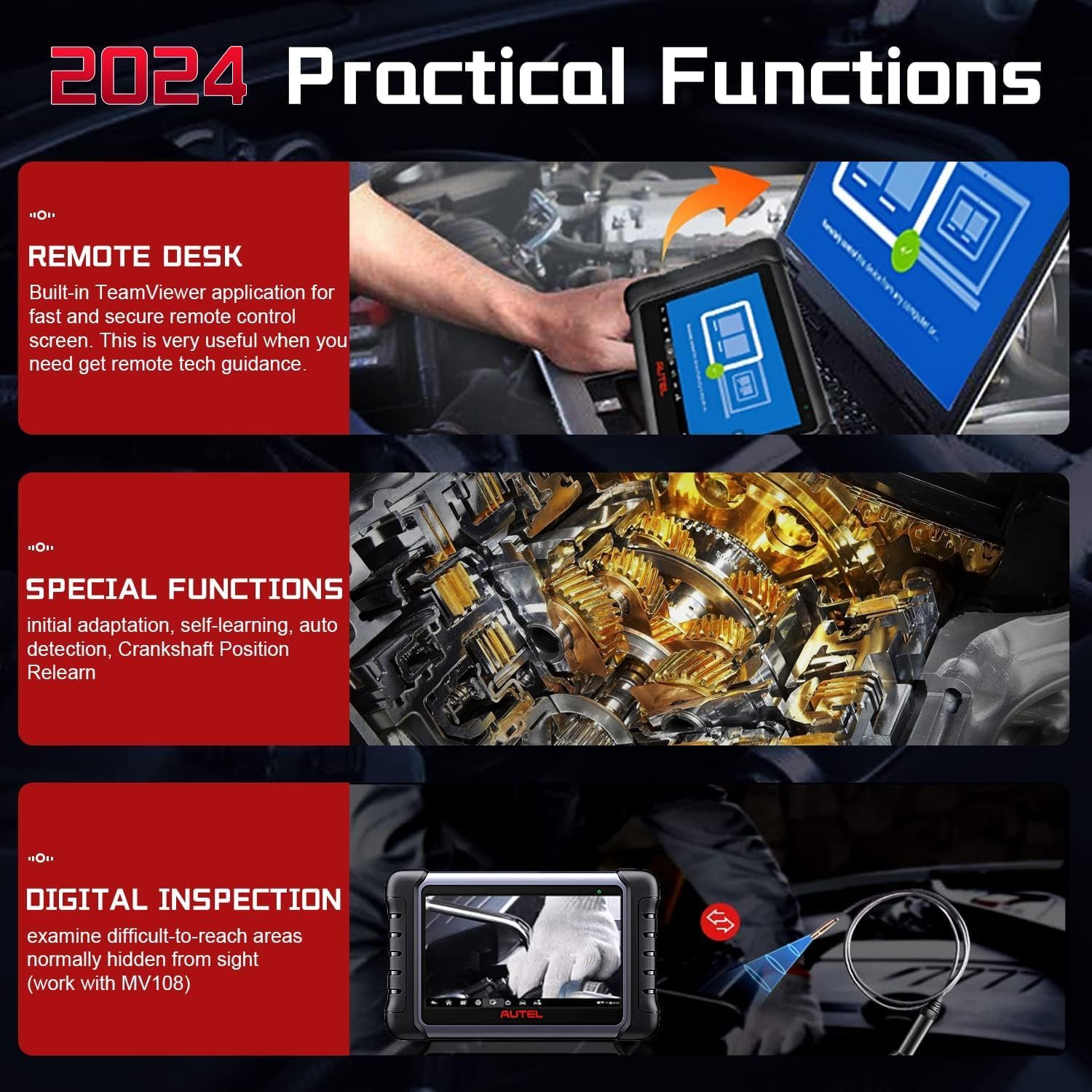 Autel MaxiCOM MK808Z with 60$ MV108S, 2024 Android 11 MK808 Bidirectional Scan Tool Same As MK808BT Pro MX808S MK808S, Alternative to MaxiCheck MX900 OBD2 Scanner, 28+ Service, Active Testing scanner