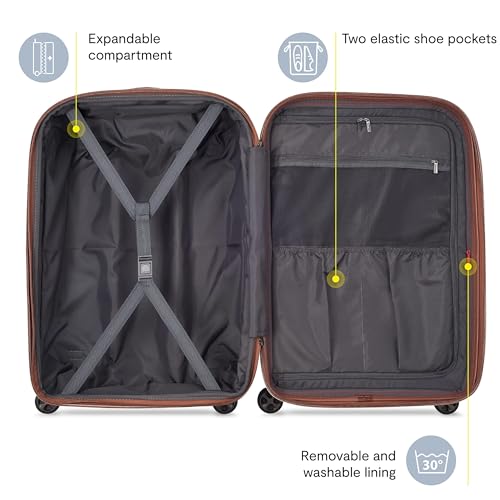 DELSEY PARIS Carrousel Hardside Expandable Luggage with Spinner Wheels, Navy, Carry-on 21 Inch