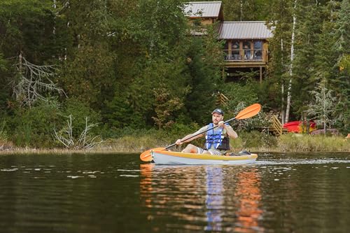 Pelican- Standard Kayak Paddle - Aluminum Shaft and a Durable Polypropylene Blade - 0/65° Blade Angle - with Drip Ring