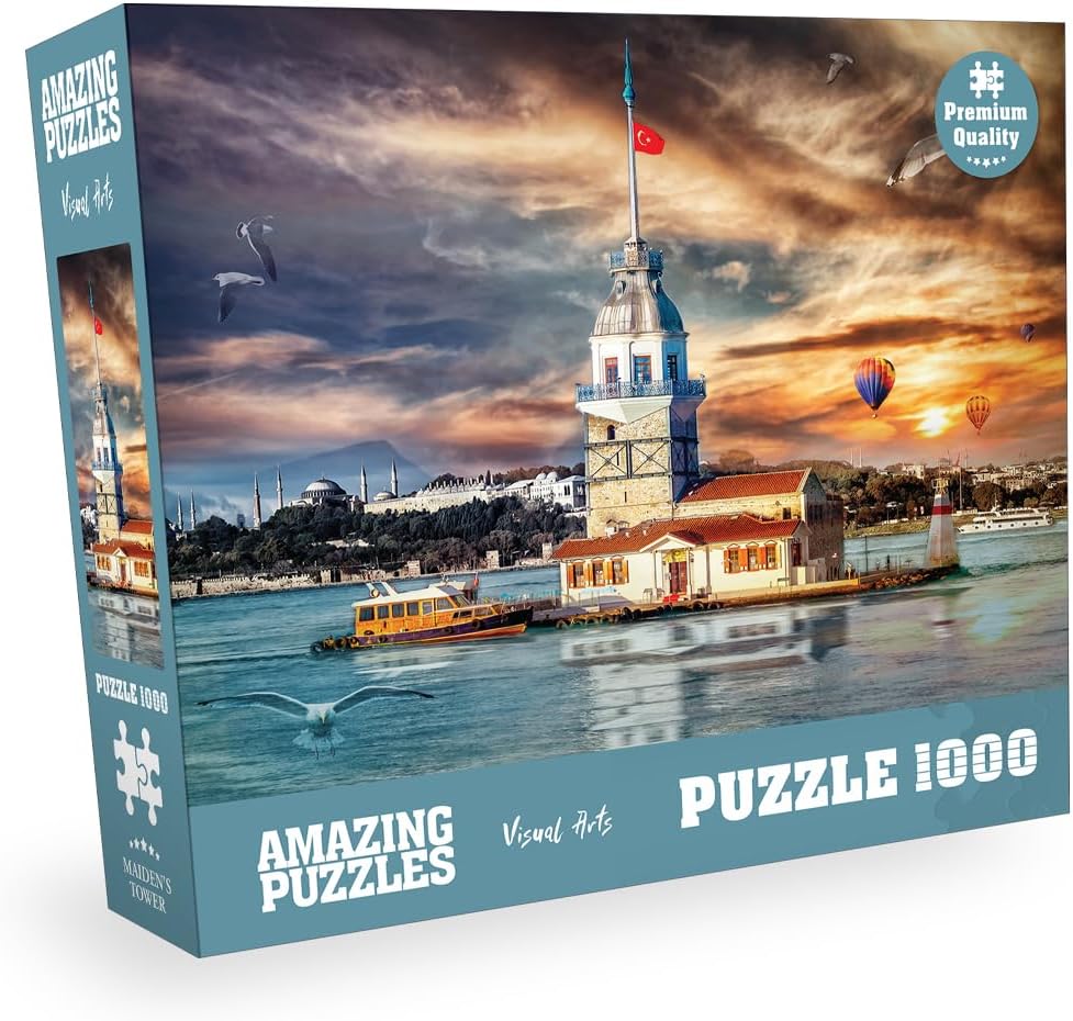 AMAZING PUZZLES 1000 Piece Jigsaw Puzzle for Kids and Adults 19x27in - The Maiden's Tower