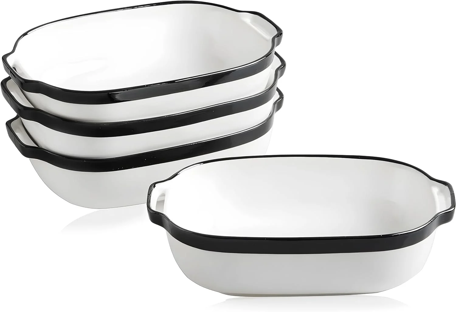 NEWDA-Rectangular Ceramic Baking Dish Set, 7.8