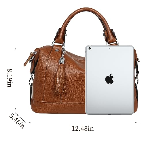 HESHE Womens Genuine Leather Handbags Purse Crossbody Satchel Tote Bags Ladies Real Leather Bags