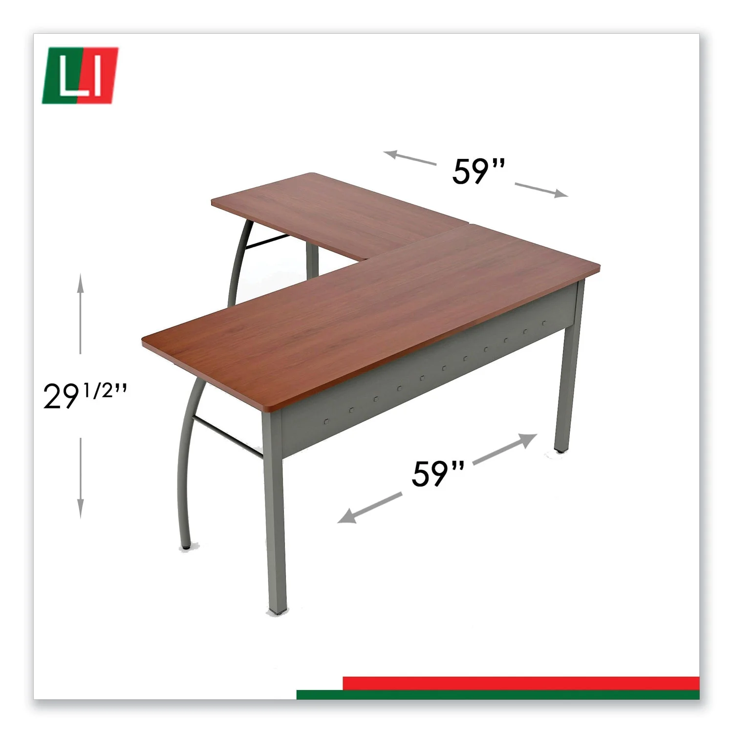 Linea Italia Trento Line L-Shaped Desk, 59.13
