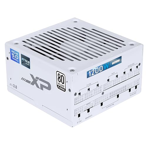 SAMA 850w Power Supply,XP Series White PSU ATX 3.0 & PCIE 5.0 ECO Fanless 80Plus Platinum Certified Full Modular Support RTX 40 Series