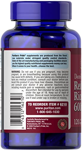 Puritan's Pride Red Yeast Rice 600 Mg, 120 Count