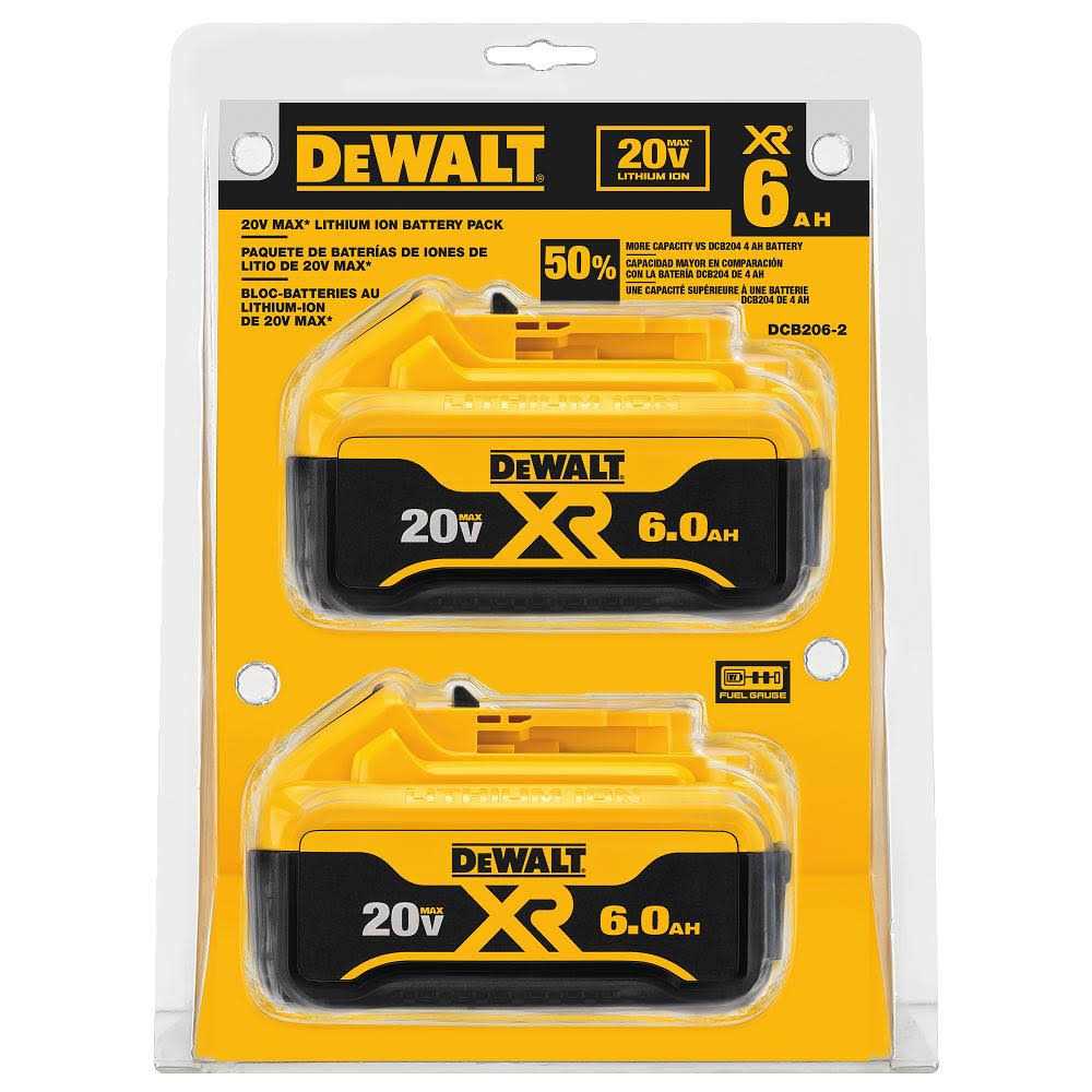 Dewalt 20V MAX XR 6.0Ah Lithium-Ion Battery DCB206-2