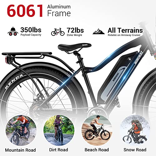 Himiway Cruiser Electric Bike, 750W 60MI 48V 17.5Ah Battery 26