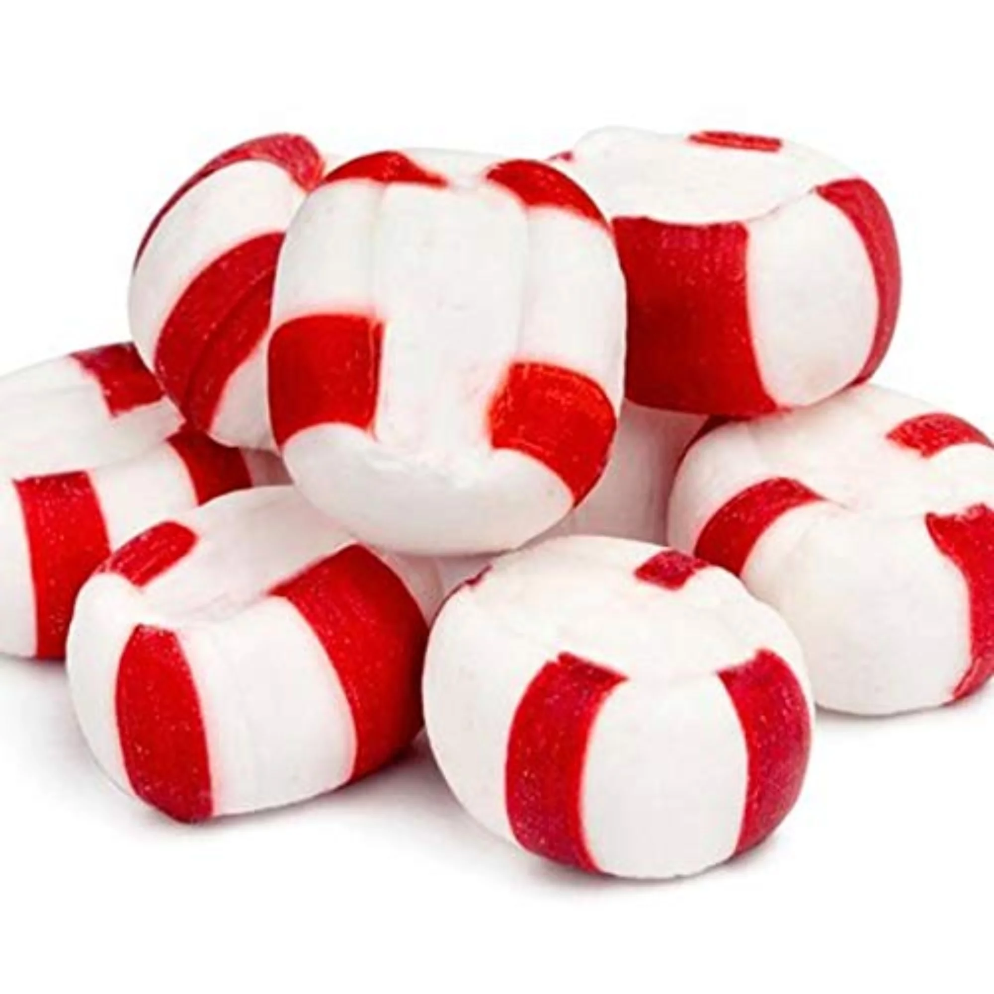 Red Bird Soft Peppermint Candy Puffs 6oz Pack, Gluten-Free 100% Pure Cane Sugar, Minty Candies for Christmas Stocking Stuffers Holiday Goodie Bag Filler & Candy Bowl Pack of 6 & CUSTOM Storage Carrier