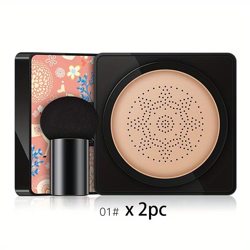 Mushroom Head Foundation, Air Cushion BB Cream Flawless Lightweight Full Coverage Long Lasting Moisturizing Concealer Foundation Natural Nude Makeup