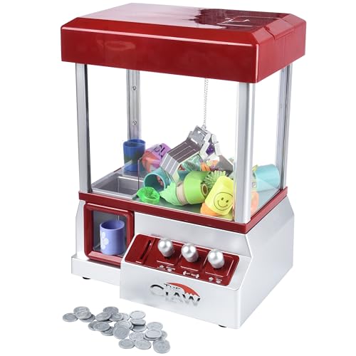 Etna Electronic Mini Claw Machine for Kids, Mini Candy Prize Dispenser Arcade Game with Sound, 30 Tokens, 10
