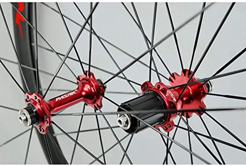 700C Road Bike Wheelset,40MM Flat Bar 4 Bearing Quick Release Bike Wheelset 7-12 Speed C Brake V Brake Front 2 Rear 4 Bearings